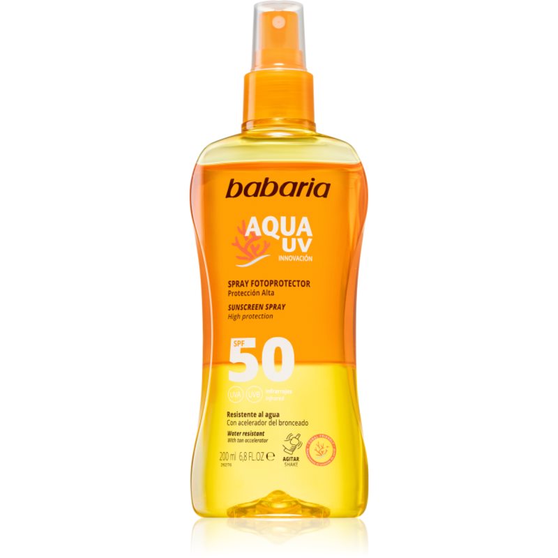 Babaria Sun Aqua UV слънцезащитен спрей SPF 50 200 мл.