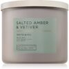 Bath & Body Works Salted Amber & Vetiver ароматна свещ 411 гр.
