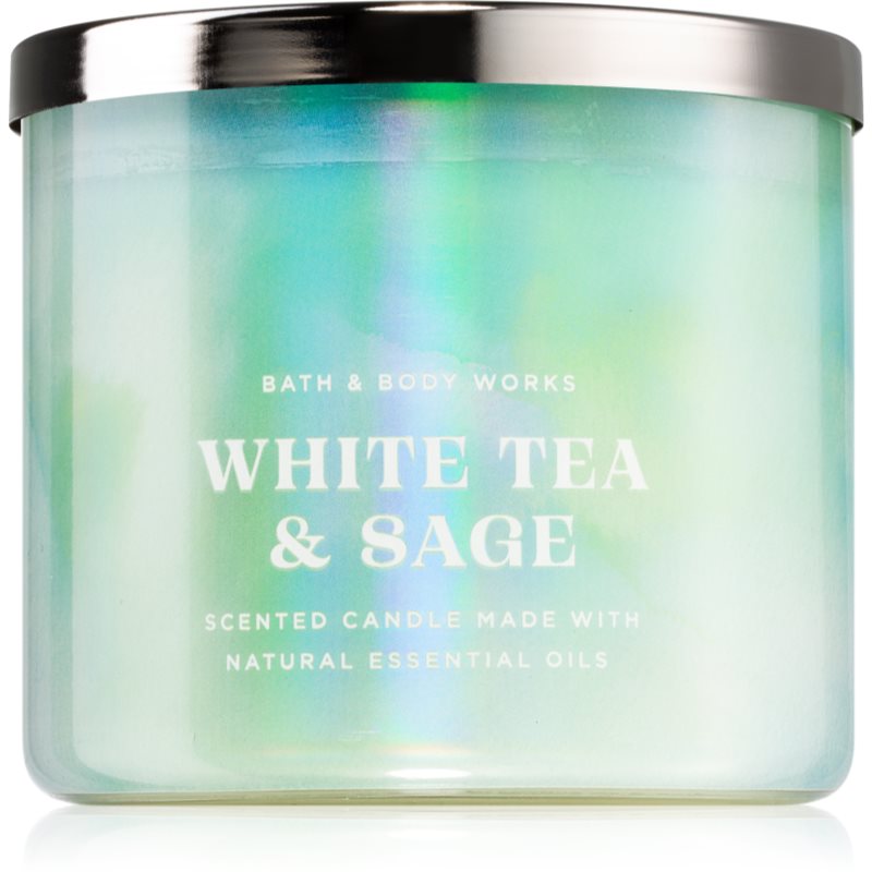 Bath & Body Works White Tea & Sage ароматна свещ 411 гр.