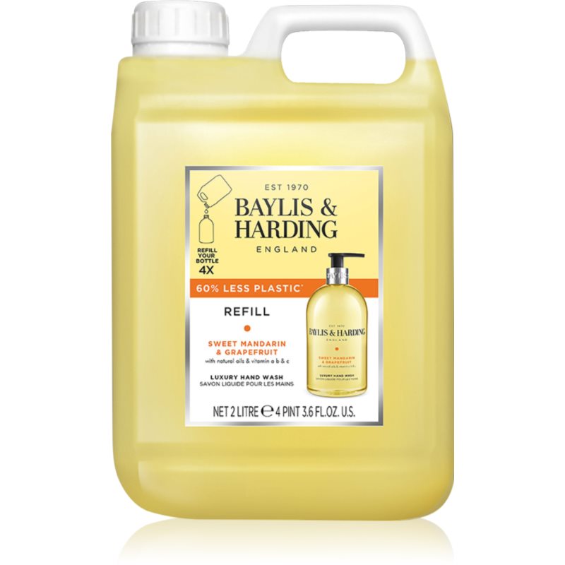 Baylis & Harding Sweet Mandarin & Grapefruit течен сапун за ръце пълнител Refill 2000 мл.