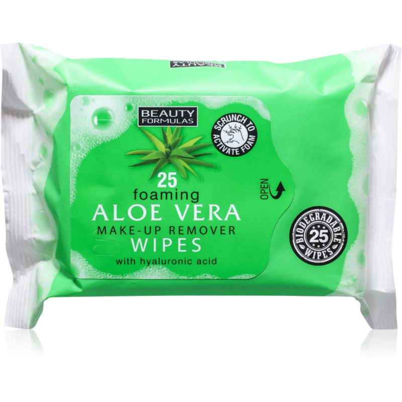 Beauty Formulas Aloe Vera мокри почистващи кърпички с хиалуронова киселина 25 бр.