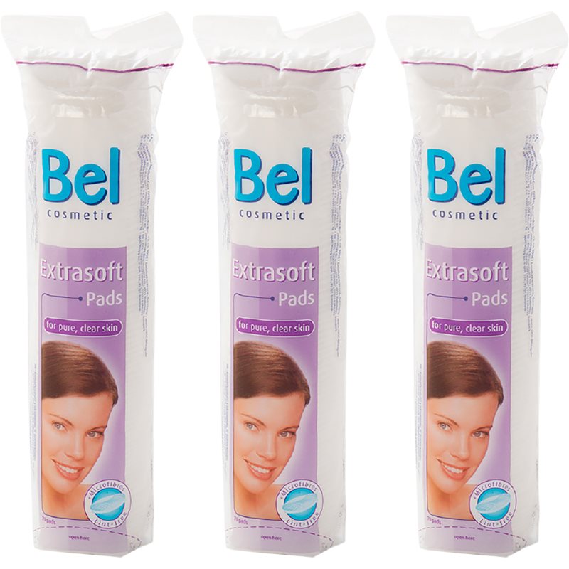 Bel Extra Soft тампони за почистване на грим изгодна опаковка 3x70 бр.