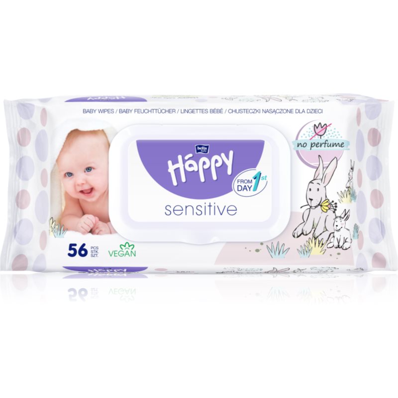 Bella Baby Happy Sensitive мокри почистващи кърпички за деца 56 бр.