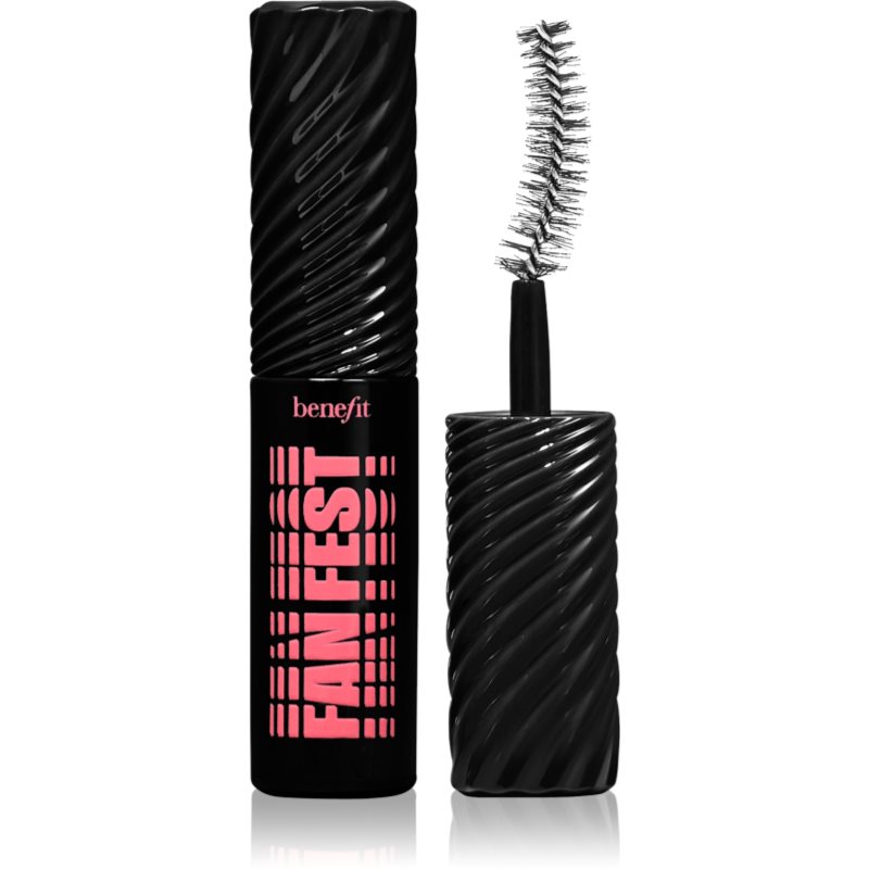 Benefit Fan Fest Fanning & Volumizing Mascara Mini спирала за обем и сгъстяване на миглите цвят Hyper Black 4 гр.