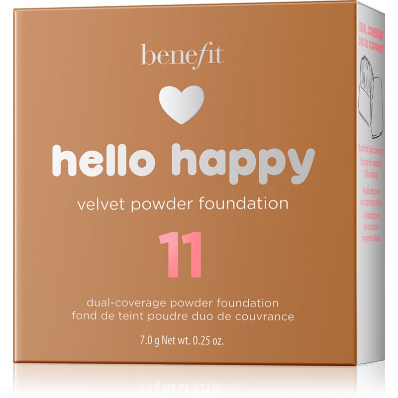 Benefit Hello Happy Velvet Powder Foundation компактна пудра цвят 11 Dark Neutral 7 гр. на ниска цена