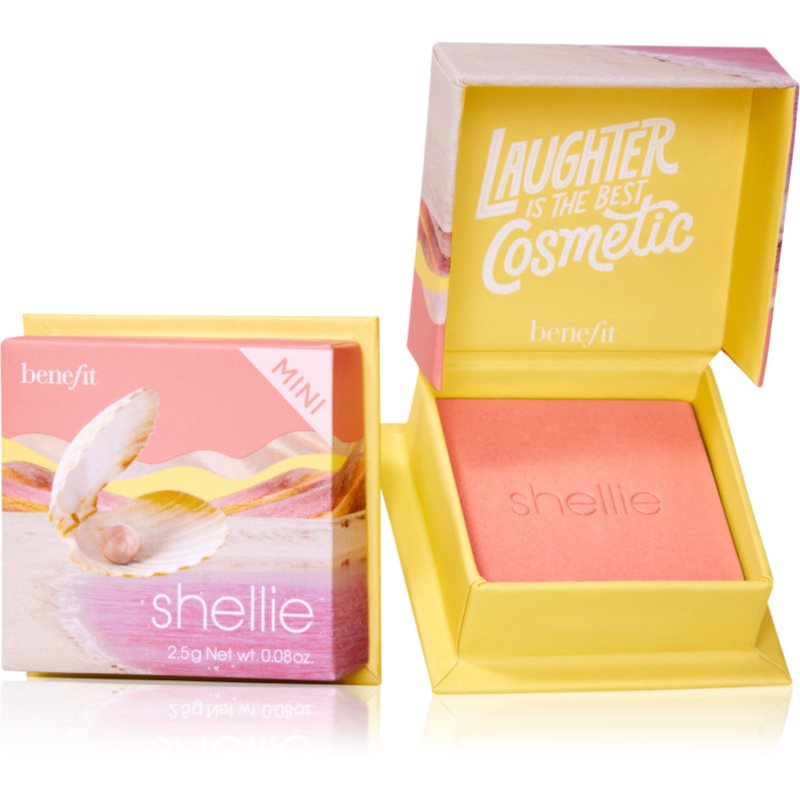 Benefit Shellie WANDERful World Mini руж - пудра цвят Warm-seashell pink 2