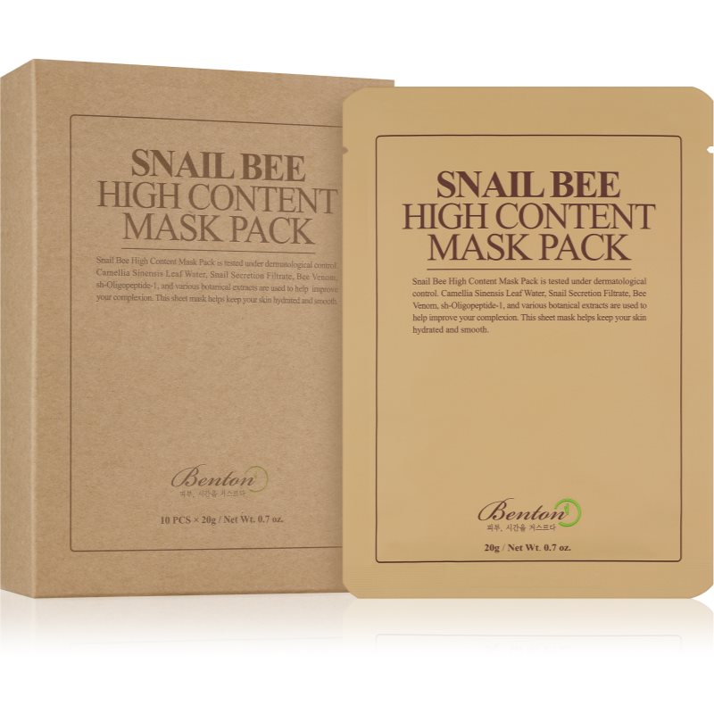 Benton Snail Bee платнена маска за цялостна грижа с екстракт от охлюви 10 × 20 гр.