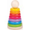 Bigjigs Toys First Rainbow Stacker пръстени за подреждане от дърво