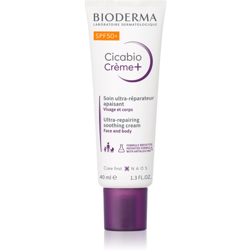 Bioderma Cicabio Créme+ SPF 50+ крем за лице SPF 50+ 40 мл.