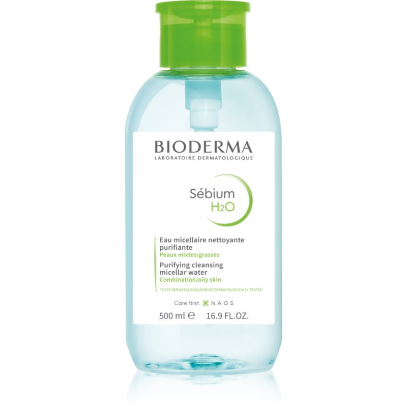 Bioderma Sébium H2O мицеларна вода за смесена към мазна кожа с дозатор 500 мл.