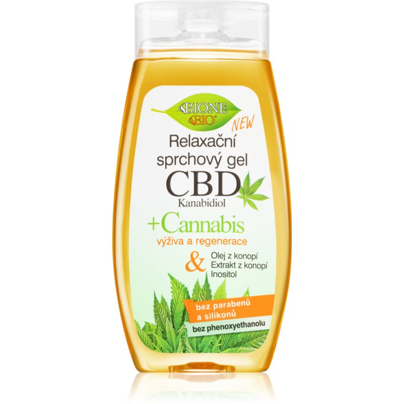 Bione Cosmetics Cannabis CBD релаксиращ душ гел с конопено масло 260 мл.