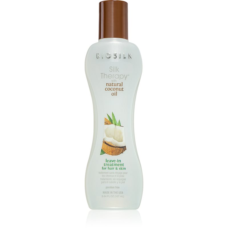 Biosilk Silk Therapy Natural Coconut Oil хидратираща грижа без отмиване за коса и тяло 167 мл.