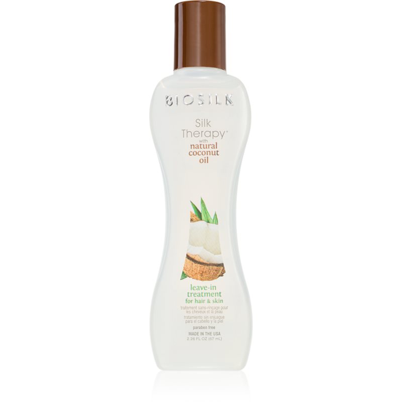 Biosilk Silk Therapy Natural Coconut Oil хидратираща грижа без отмиване за коса и тяло 67 мл.