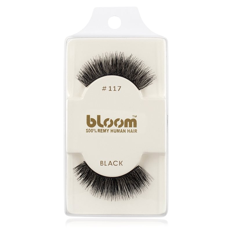 Bloom Natural изкуствени мигли от естествен косъм No. 117 (Black) 1 см