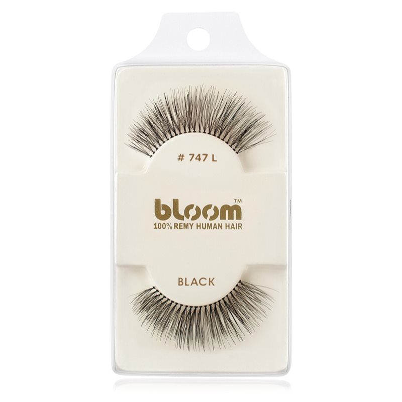 Bloom Natural изкуствени мигли от естествен косъм No. 747L (Black) 1 см