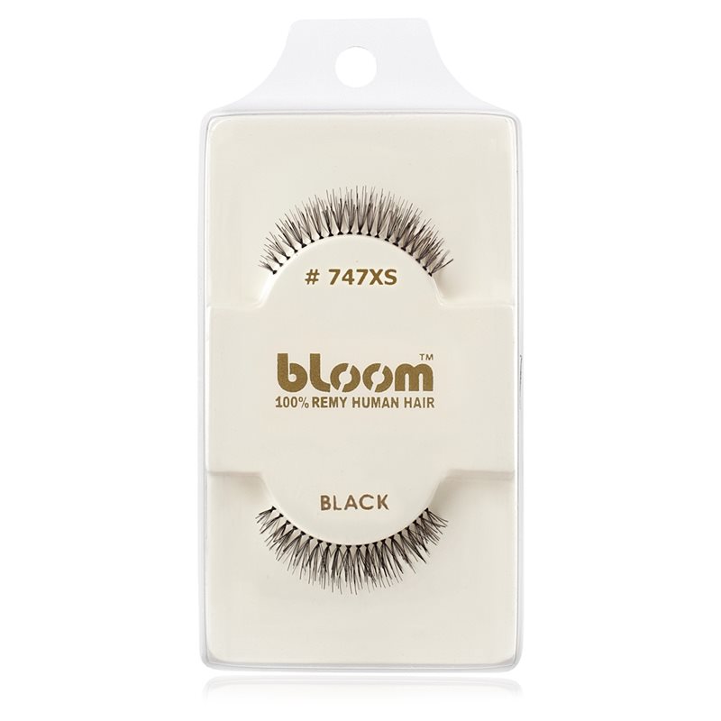 Bloom Natural изкуствени мигли от естествен косъм No. 747XS (Black) 1 см
