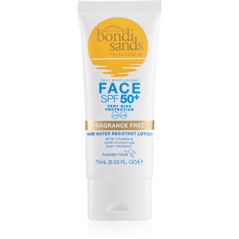 Bondi Sands SPF 50+ Face Fragrance Free слънцезащитен крем за лице без парфюм SPF 50+ 75 мл.