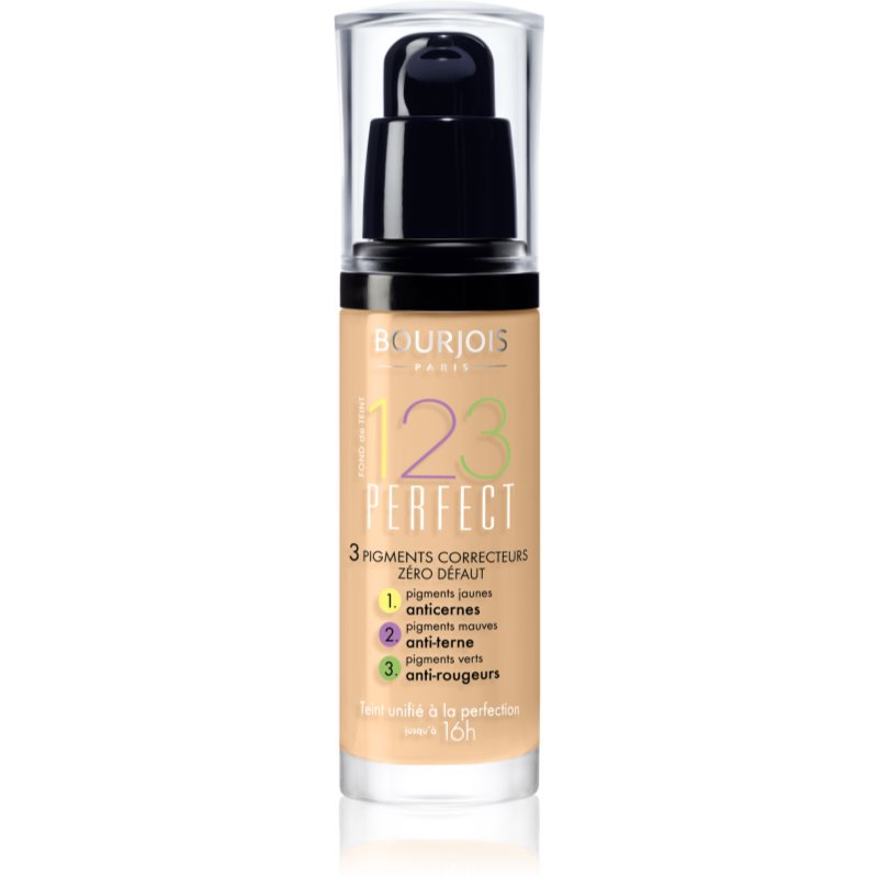 Bourjois 123 Perfect течен фон дьо тен за съвършен външен вид цвят 52 Vanille SPF 10 30 мл.