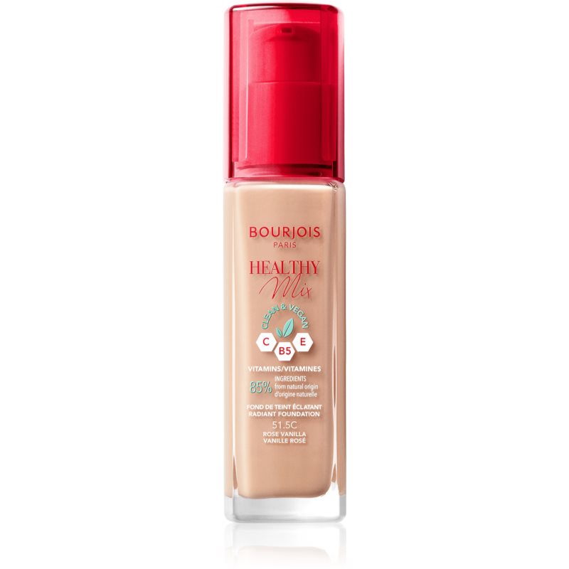 Bourjois Healthy Mix озаряващ хидратиращ фон дьо тен 24 часа цвят 51.5C Rose Vanilla 30 мл.