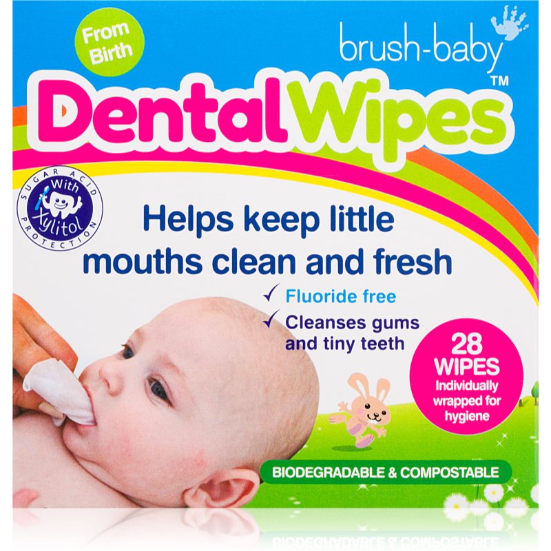 Brush Baby DentalWipes кърпички за зъби за деца 28 бр.