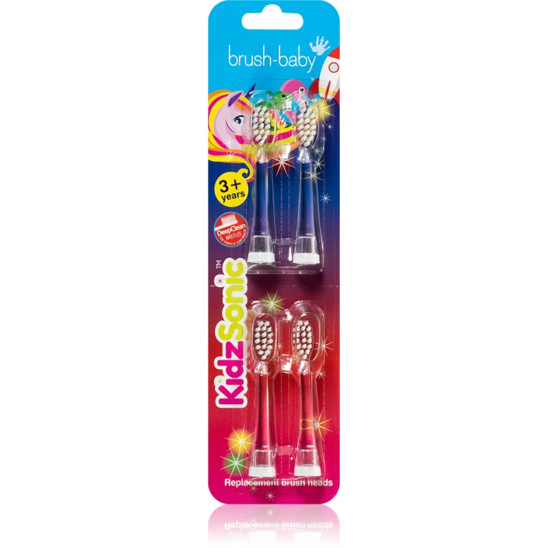 Brush Baby KidzSonic резервни глави за четка за зъби за деца над 3 г. 4 бр.