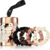 BrushArt Gift for You Slim satin scrunchie set ластици за коса Black & Cream