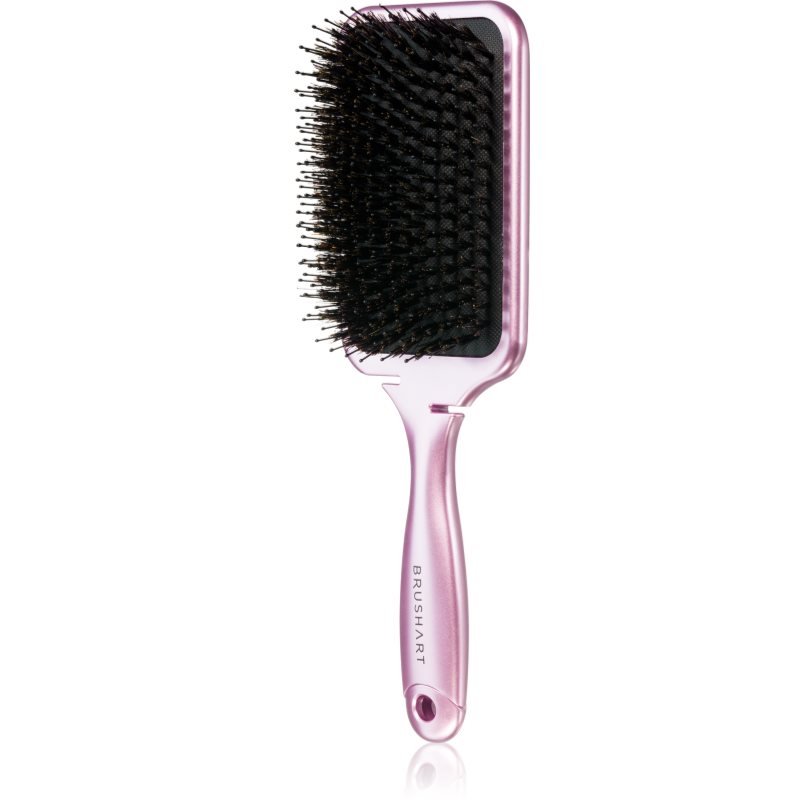 BrushArt Hair Boar bristle paddle hairbrush Четка за коса с косми от глиган Metalic Pink 1 бр.