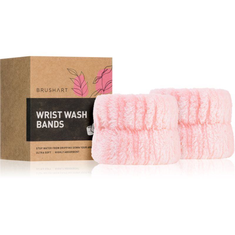 BrushArt Home Salon Wrist wash bands гривни против стичаща се вода при миене на лицето Pink 2 бр.