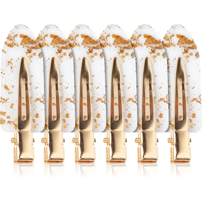 Brushworks Gold Flake No Crease Clips фиби за коса 6 бр.