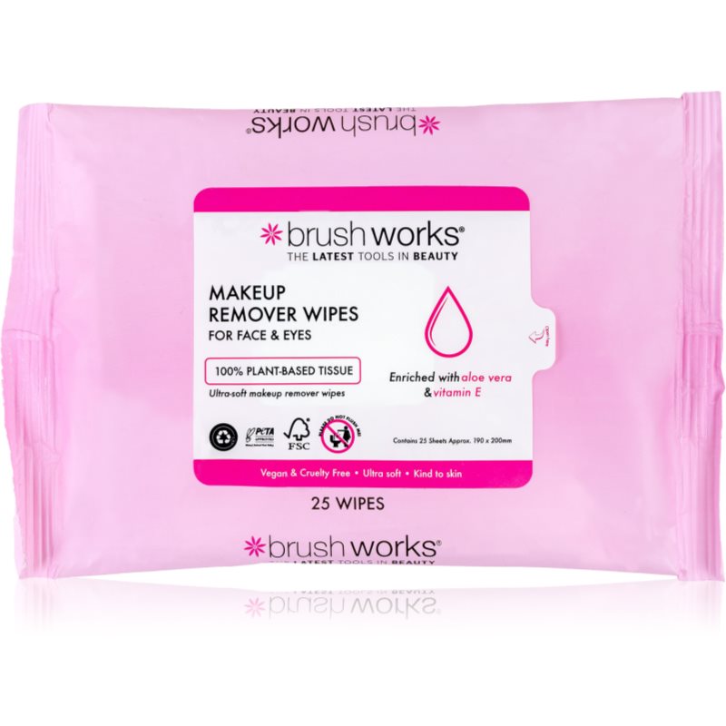 Brushworks Makeup Remover Wipes кърпички за почистване на грим 25 бр.