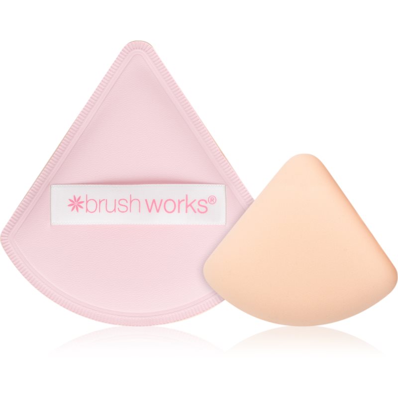 Brushworks Triangular Powder Puff Duo апликатор с пяна за фон дьо тен на ниска цена