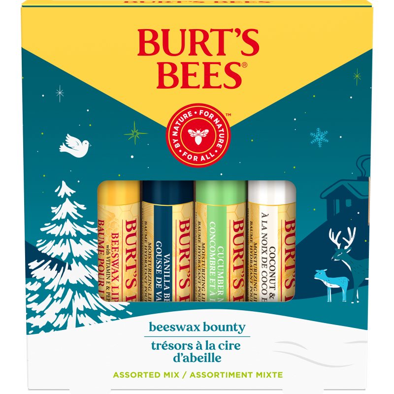 Burt’s Bees Festive Beeswax Bounties подаръчен комплект за сухи устни на ниска цена