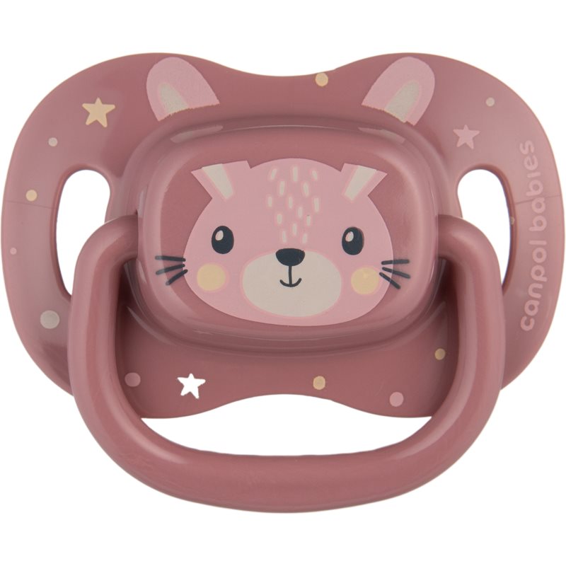 Canpol babies Cute Animals Soother 0-6m биберон Pink 1 бр. на ниска цена