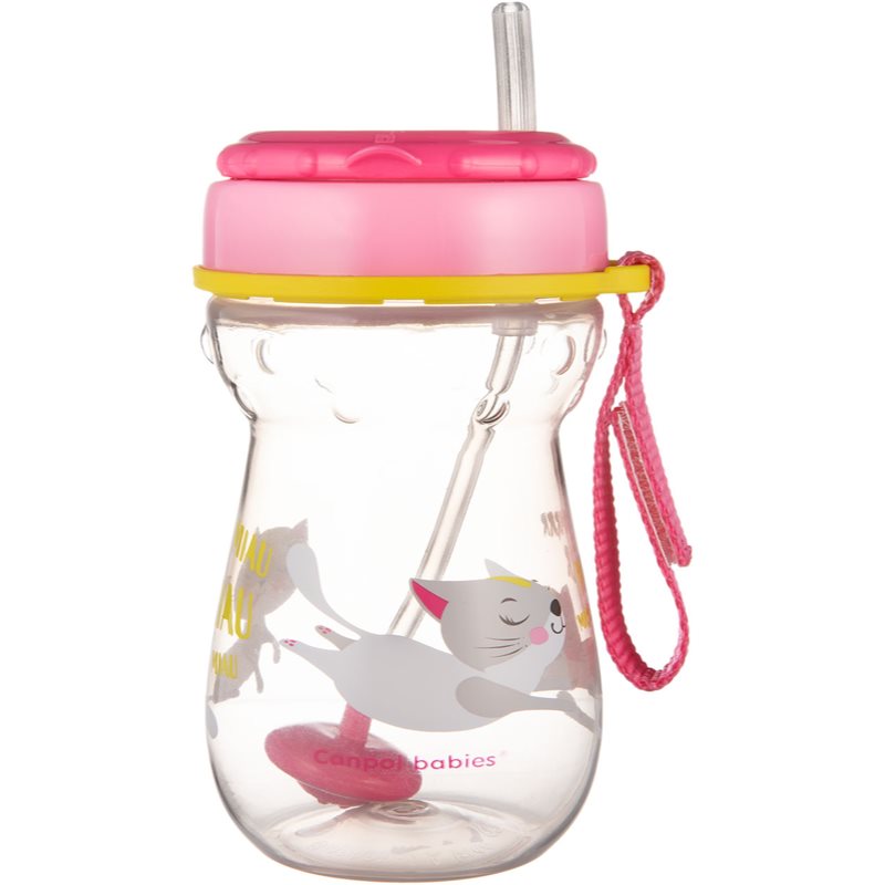 Canpol babies Sport Cup чаша със сламка 9m+ Pink 350 мл.