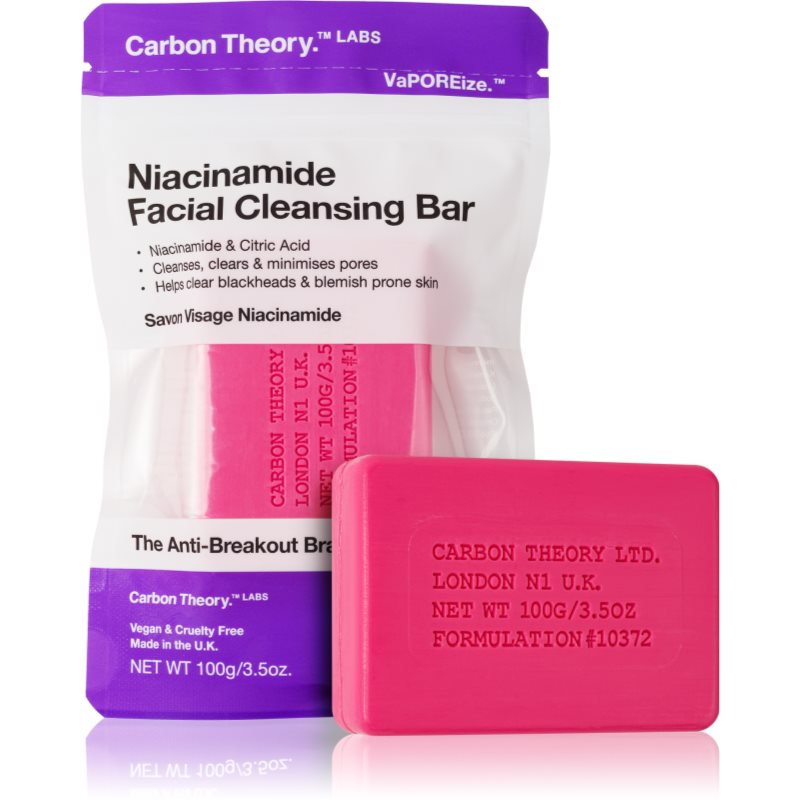 Carbon Theory Facial Cleansing Bar Niacinamide почистващ сапун за лице Pink 100 гр. на ниска цена