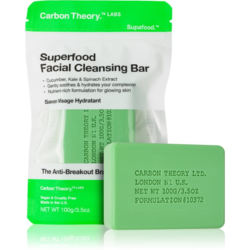 Carbon Theory Facial Cleansing Bar Superfood почистващ сапун за лице Green 100 гр.