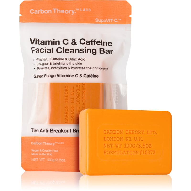 Carbon Theory Facial Cleansing Bar Vitamin C & Caffeine почистващ сапун за лице с витамин С Orange 100 гр.