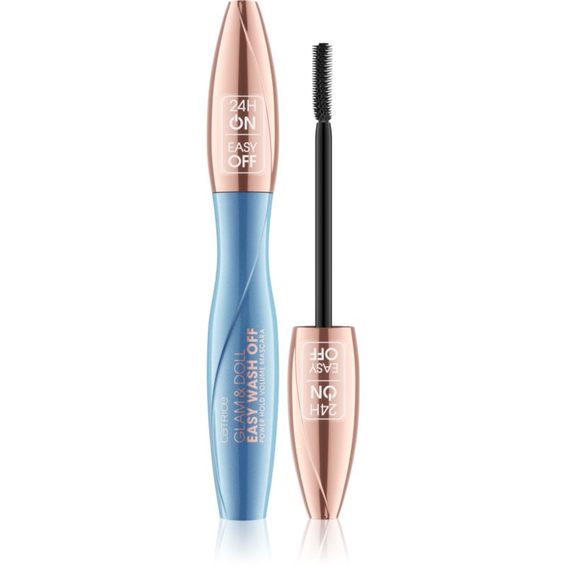 Catrice Glam & Doll Easy Wash Off Power Hold Volume спирала за обем и дефиниране на мигли цвят 010 Black 9 мл.