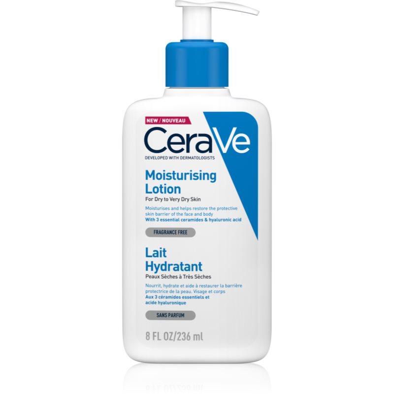 CeraVe Moisturizers Lotion хидратиращо мляко за тяло и лице за суха или много суха кожа 236 мл.