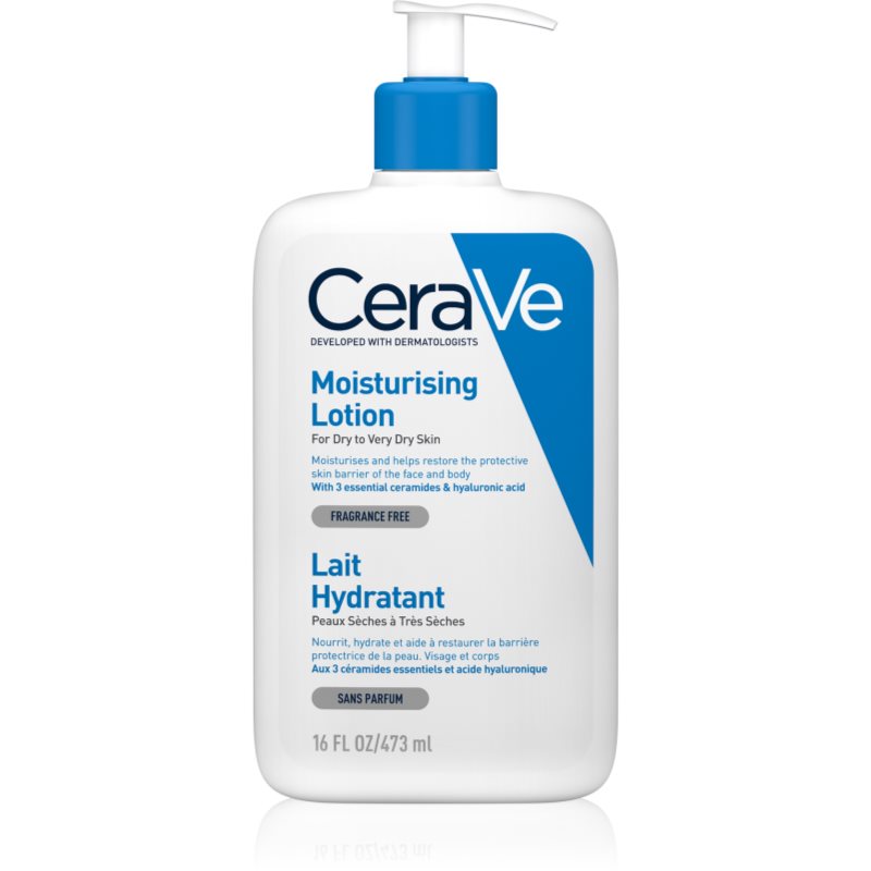 CeraVe Moisturizers Lotion хидратиращо мляко за тяло и лице за суха или много суха кожа 473 мл.