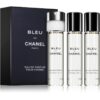 Chanel Bleu de Chanel travel refill парфюмна вода пълнител за мъже 3 x 20 мл.