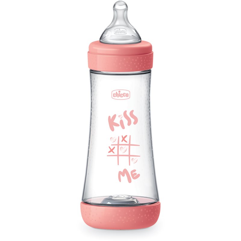Chicco Perfect 5 бебешко шише 4 m+ Fast Flow Pink 300 мл.