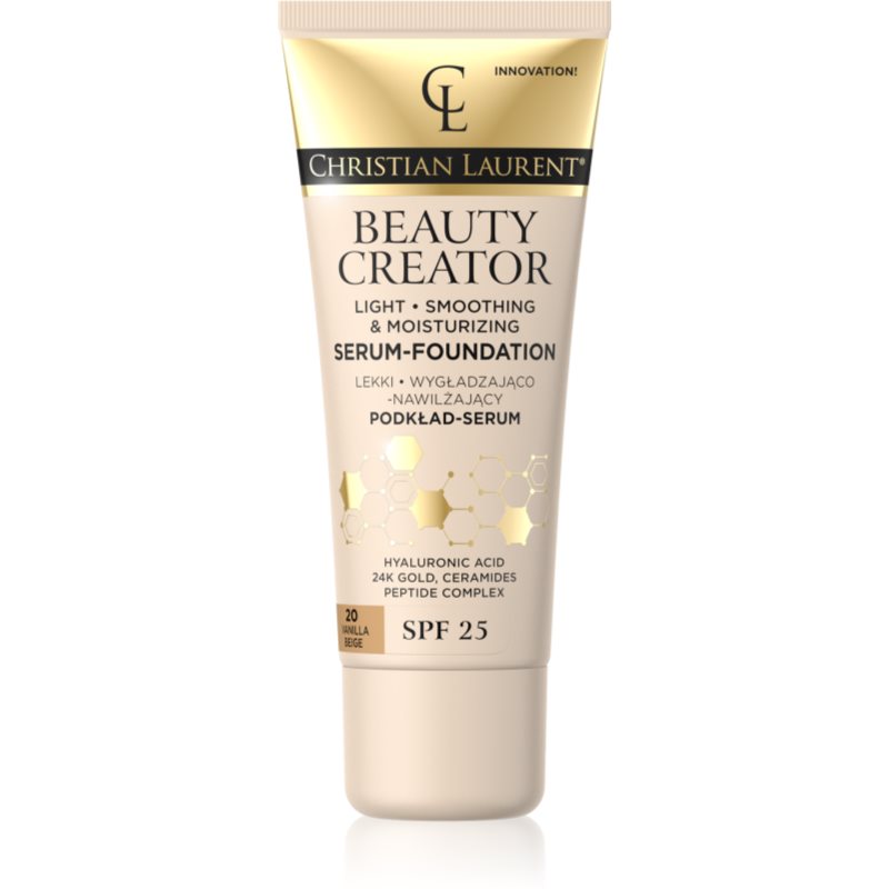 Christian Laurent Beauty Creator лек хидратиращ фон дьо тен SPF 25 цвят 20 Vanilla Beige 30 мл.