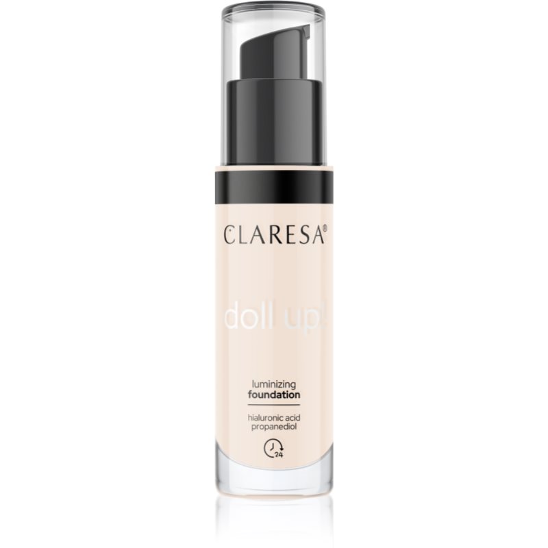 Claresa Doll Up! озаряващ фон дьо тен за естествен вид цвят 02 Light 34 гр.