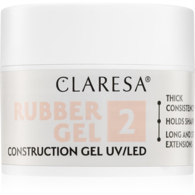 Claresa Rubber Gel Construction Gel UV/LED гел-лак за удължаване на ноктите цвят 2 12 гр.