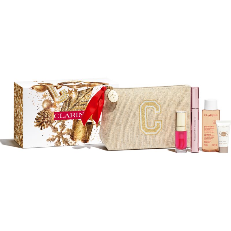 Clarins Face Make-Up Set коледен подаръчен комплект за всички типове кожа на лицето на ниска цена