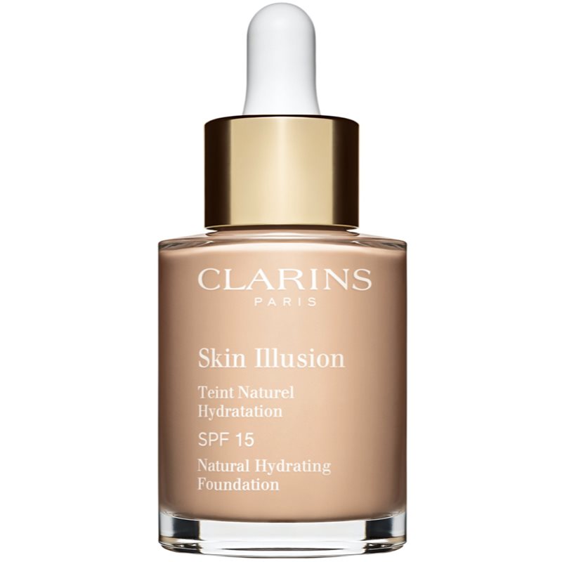 Clarins Skin Illusion Natural Hydrating Foundation озаряващ хидратиращ фон дьо тен SPF 15 цвят 102.5C Porcelain 30 мл.