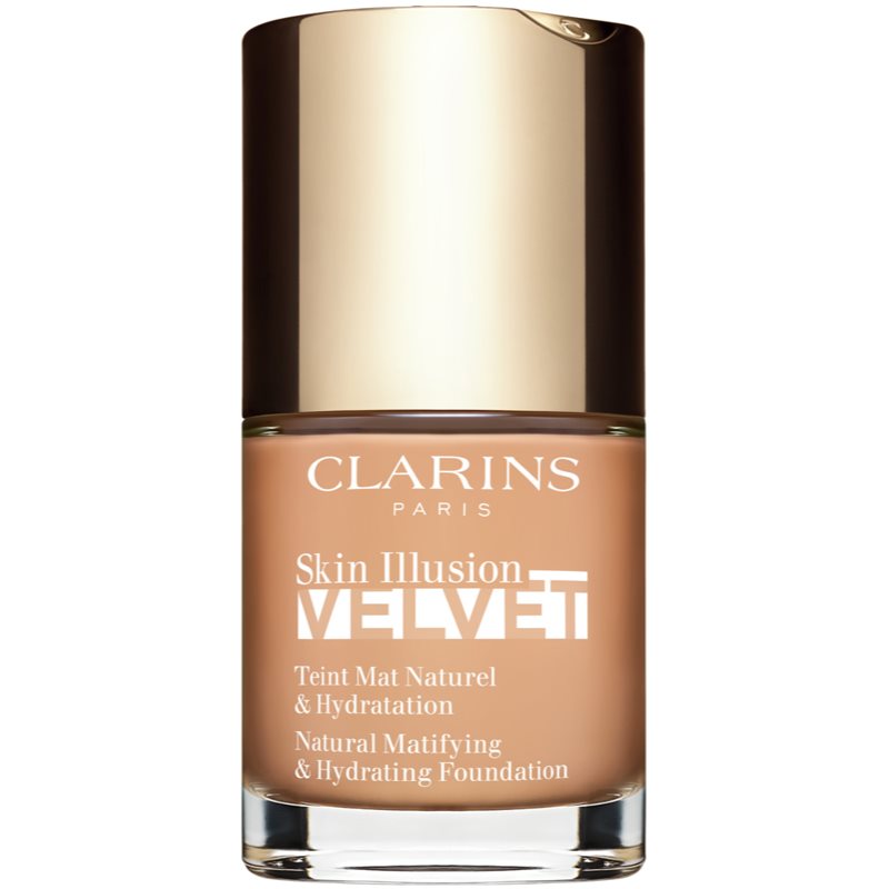 Clarins Skin Illusion Velvet течен фон дьо тен с матов завършек с подхранващ ефект цвят 109C 30 мл.