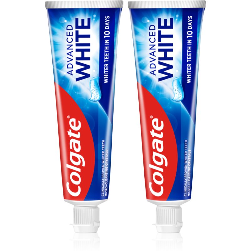 Colgate Advanced White избелваща паста против петна по зъбния емайл 2x75 мл.