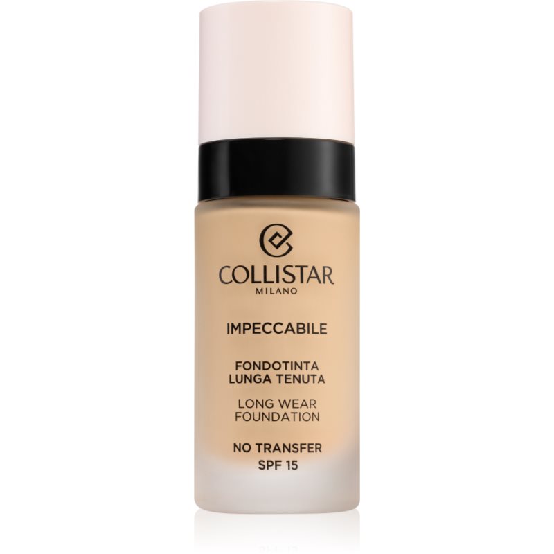 Collistar Impeccabile Long Wear Foundation дълготраен фон дьо тен SPF 15 2R Rosy Beige 30 мл.